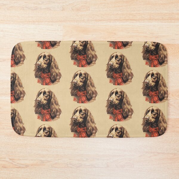 Item preview, Field Spaniel Christmas Plaid Watercolor designed and sold by rafaeltto.