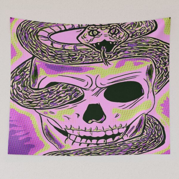 Item preview, Purple Slithering Snake on a Skull designed and sold by gleefulme.