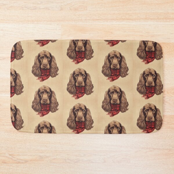 Item preview, Field Spaniel Christmas Plaid Watercolor designed and sold by rafaeltto.