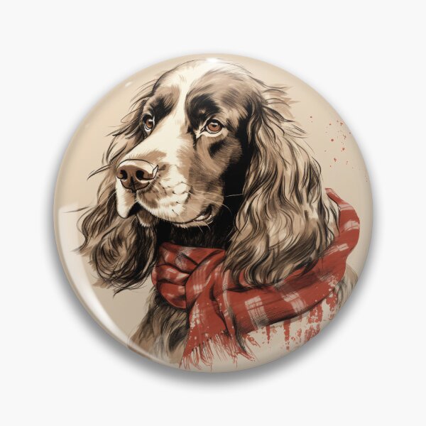 Item preview, Field Spaniel Christmas Plaid Watercolor designed and sold by rafaeltto.