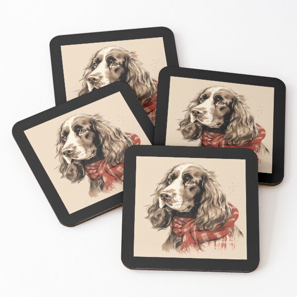 Item preview, Field Spaniel Christmas Plaid Watercolor designed and sold by rafaeltto.