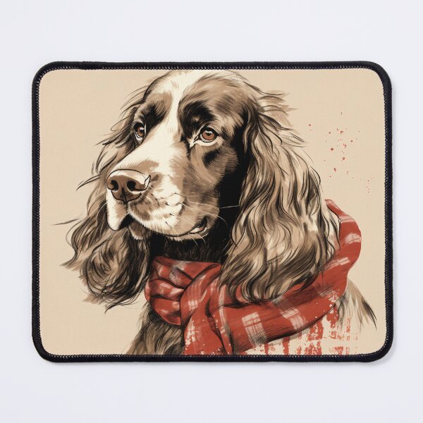 Item preview, Field Spaniel Christmas Plaid Watercolor designed and sold by rafaeltto.