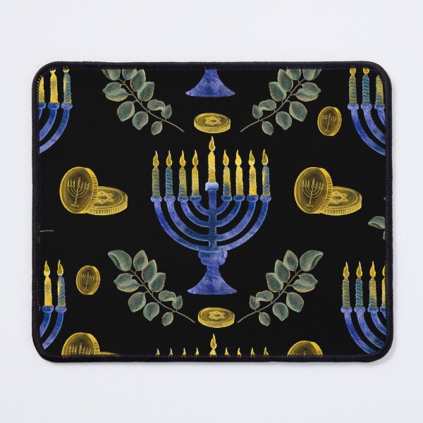 Item preview, Hanukkah Menorah, Lit Candles, And Golden Coins Pattern designed and sold by DEC02.