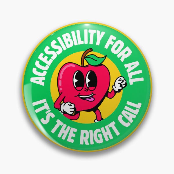 Item preview, Accessibility For All, It's the Right Call - Cute Apple Vintage Cartoon designed and sold by Picket Club.