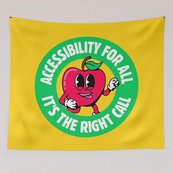 Item preview, Accessibility For All, It's the Right Call - Cute Apple Vintage Cartoon designed and sold by Picket Club.