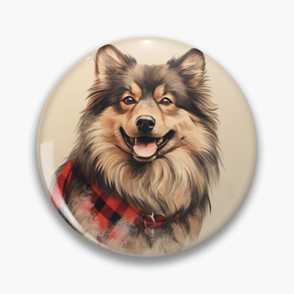 Item preview, Finnish Lapphund Christmas Plaid Watercolor designed and sold by rafaeltto.