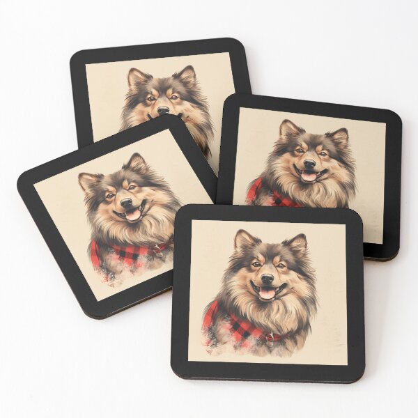 Item preview, Finnish Lapphund Christmas Plaid Watercolor designed and sold by rafaeltto.
