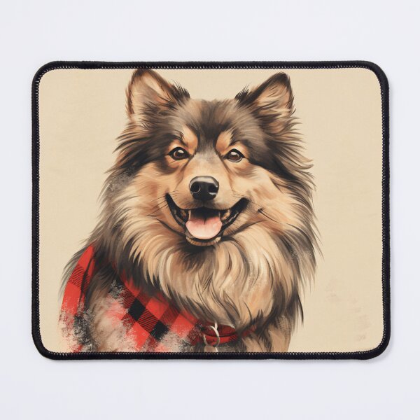 Item preview, Finnish Lapphund Christmas Plaid Watercolor designed and sold by rafaeltto.