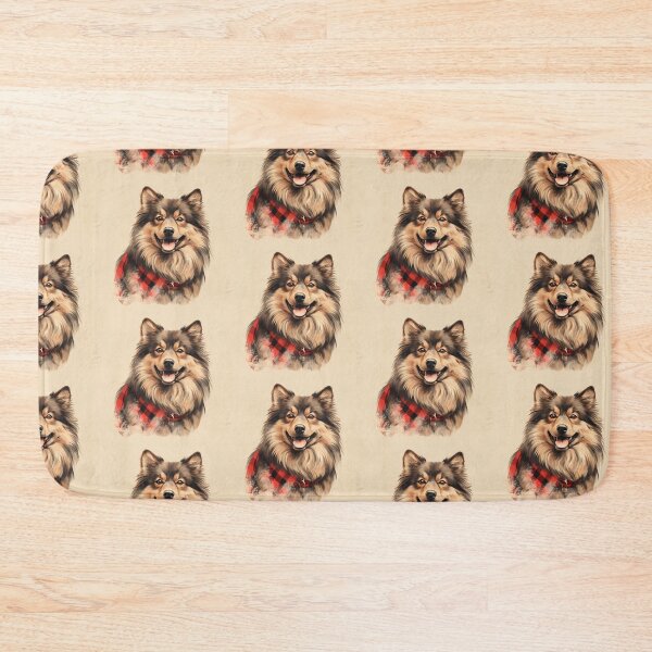 Item preview, Finnish Lapphund Christmas Plaid Watercolor designed and sold by rafaeltto.