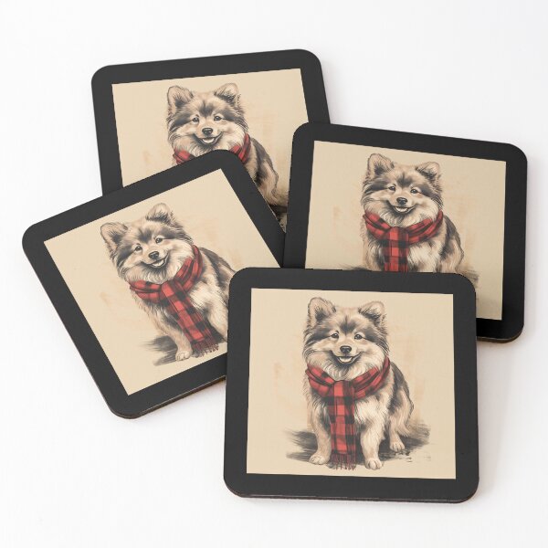 Item preview, Finnish Lapphund Christmas Plaid Watercolor designed and sold by rafaeltto.