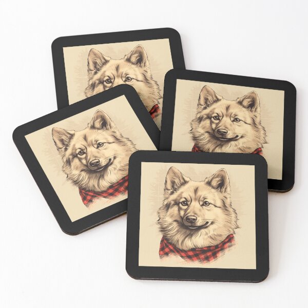 Item preview, Finnish Spitz Christmas Plaid Watercolor designed and sold by rafaeltto.