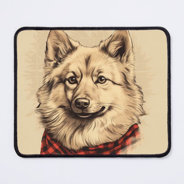 Item preview, Finnish Spitz Christmas Plaid Watercolor designed and sold by rafaeltto.
