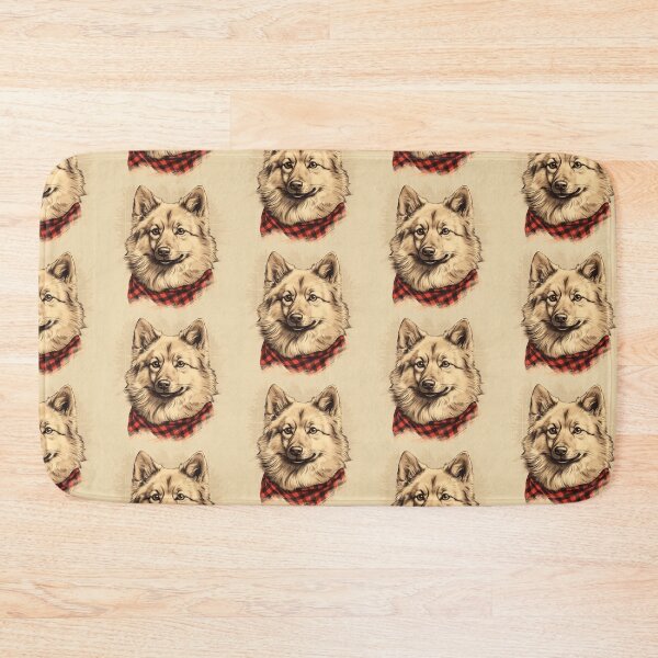 Item preview, Finnish Spitz Christmas Plaid Watercolor designed and sold by rafaeltto.