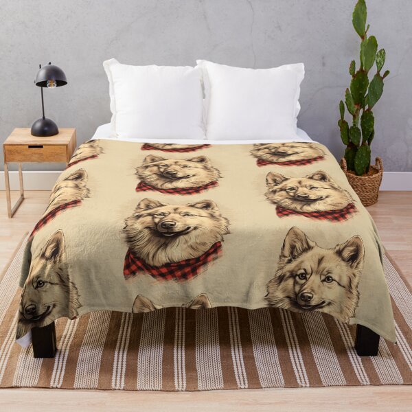 Item preview, Finnish Spitz Christmas Plaid Watercolor designed and sold by rafaeltto.