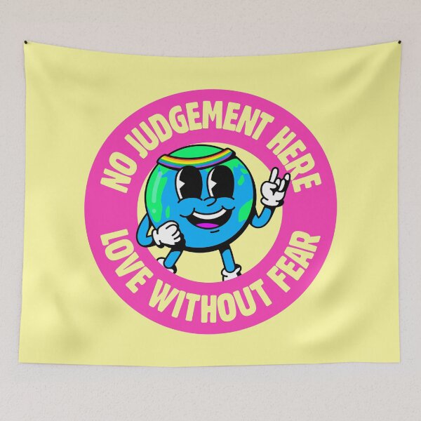 Item preview, No Judgement Here, Love Without Fear - Cute LGBT Earth designed and sold by Picket Club.