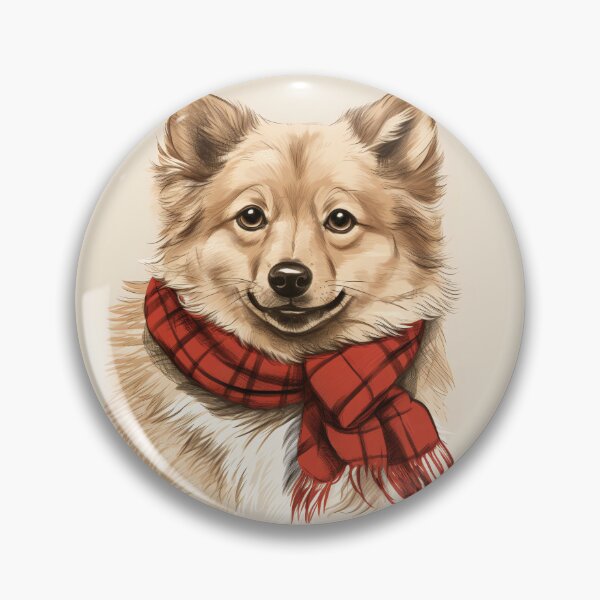 Artikelvorschau, Finnish Spitz Christmas Plaid Watercolor entworfen und verkauft von rafaeltto.
