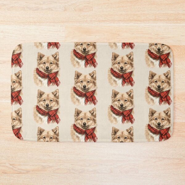 Item preview, Finnish Spitz Christmas Plaid Watercolor designed and sold by rafaeltto.