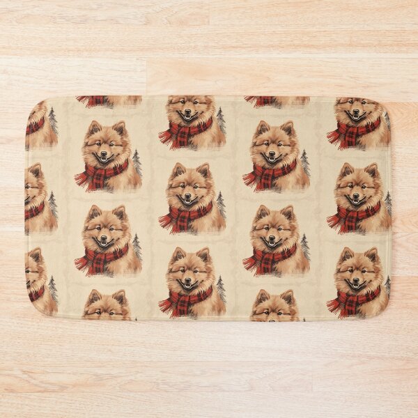 Item preview, Finnish Spitz Christmas Plaid Watercolor designed and sold by rafaeltto.