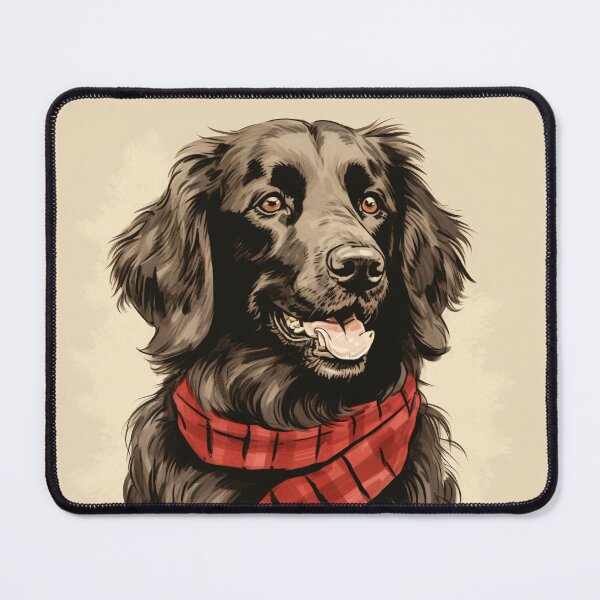 Item preview, Flat Coated Retriever Christmas Plaid Watercolor designed and sold by rafaeltto.