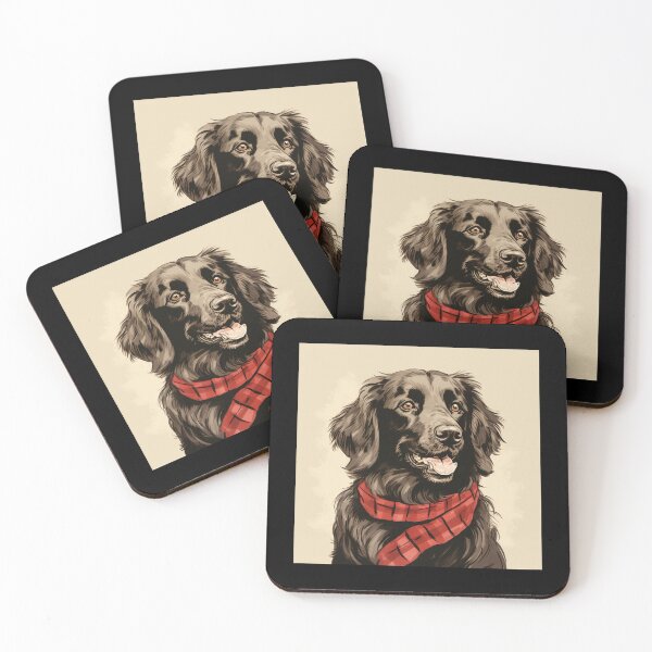 Item preview, Flat Coated Retriever Christmas Plaid Watercolor designed and sold by rafaeltto.