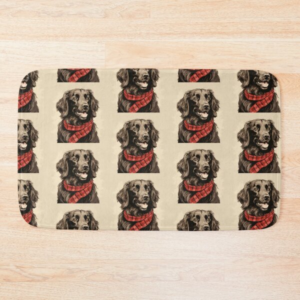 Item preview, Flat Coated Retriever Christmas Plaid Watercolor designed and sold by rafaeltto.