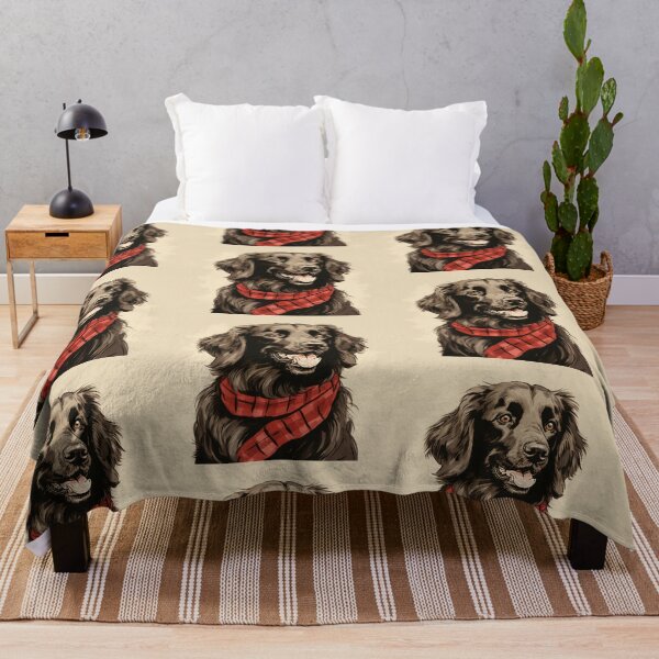 Item preview, Flat Coated Retriever Christmas Plaid Watercolor designed and sold by rafaeltto.