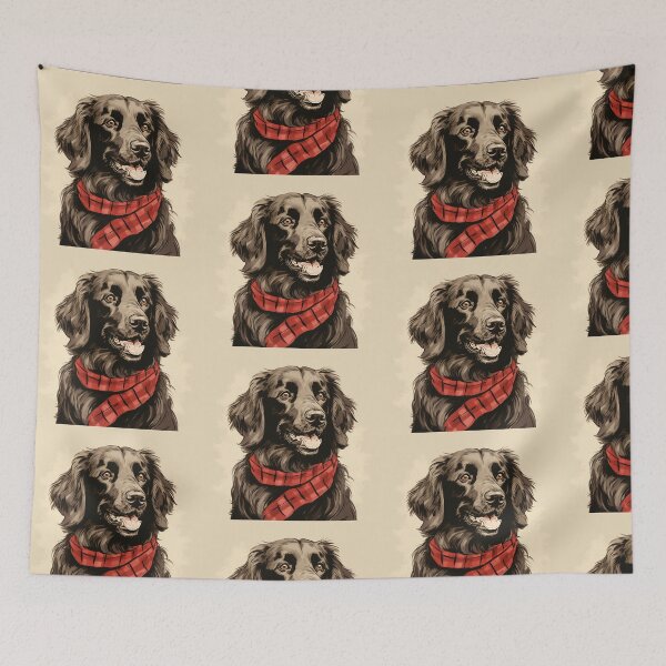 Item preview, Flat Coated Retriever Christmas Plaid Watercolor designed and sold by rafaeltto.