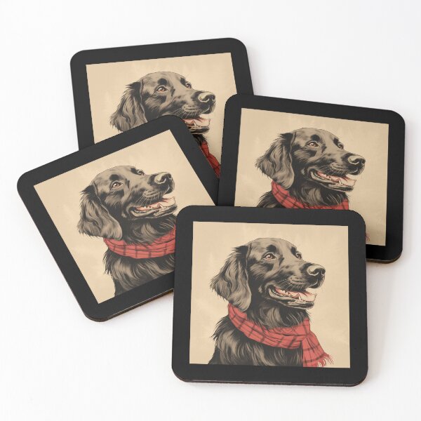 Item preview, Flat Coated Retriever Christmas Plaid Watercolor designed and sold by rafaeltto.