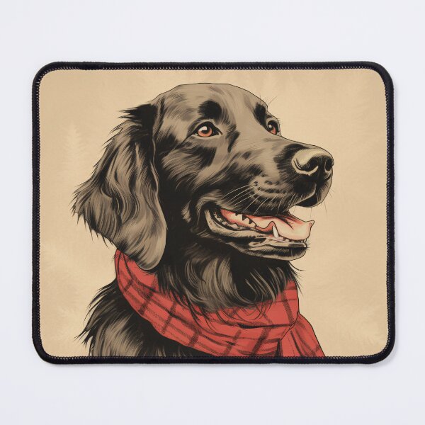 Item preview, Flat Coated Retriever Christmas Plaid Watercolor designed and sold by rafaeltto.