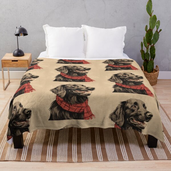 Item preview, Flat Coated Retriever Christmas Plaid Watercolor designed and sold by rafaeltto.