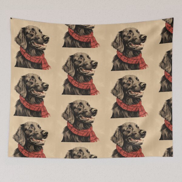 Item preview, Flat Coated Retriever Christmas Plaid Watercolor designed and sold by rafaeltto.