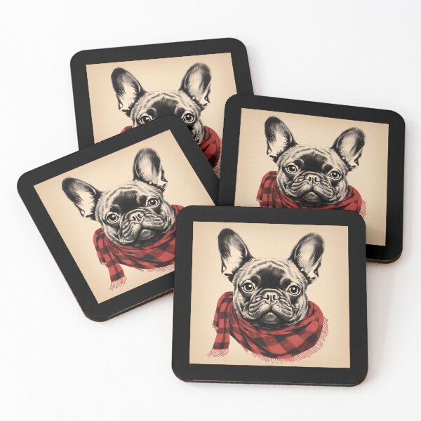 Artikelvorschau, French Bulldog Christmas Plaid Watercolor entworfen und verkauft von rafaeltto.