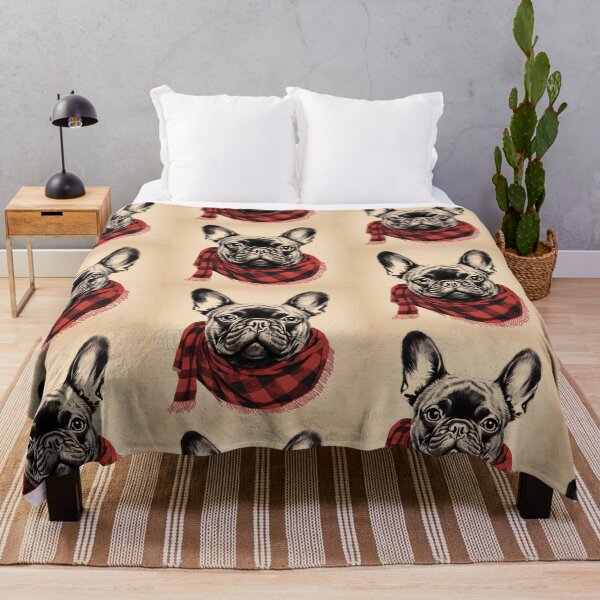 Artikelvorschau, French Bulldog Christmas Plaid Watercolor entworfen und verkauft von rafaeltto.