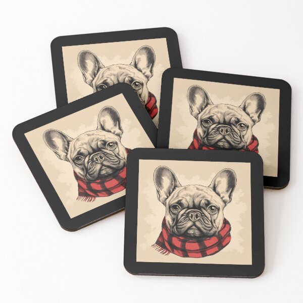 Artikelvorschau, French Bulldog Christmas Plaid Watercolor entworfen und verkauft von rafaeltto.