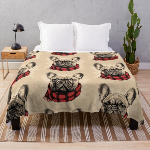 Artikelvorschau, French Bulldog Christmas Plaid Watercolor entworfen und verkauft von rafaeltto.