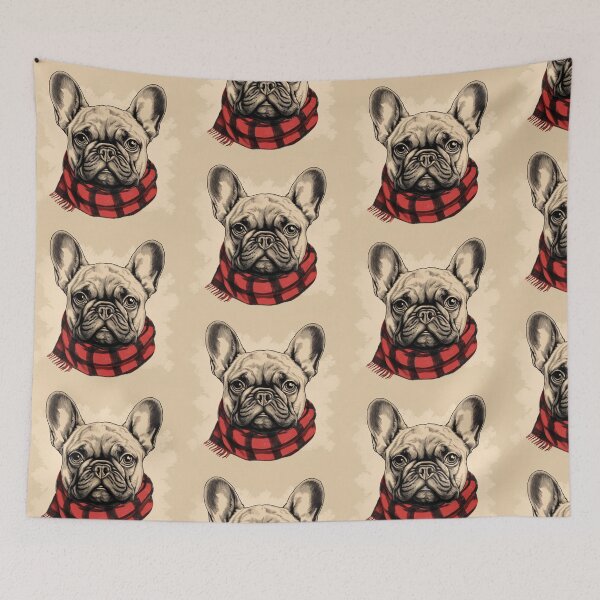 Artikelvorschau, French Bulldog Christmas Plaid Watercolor entworfen und verkauft von rafaeltto.