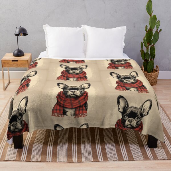 Item preview, Frenchton Christmas Plaid Watercolor designed and sold by rafaeltto.
