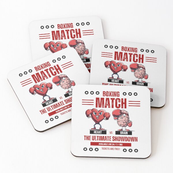 Item preview, Heart vs Brain Boxing Match Psychology Anatomy Humor designed and sold by MKCollabs.