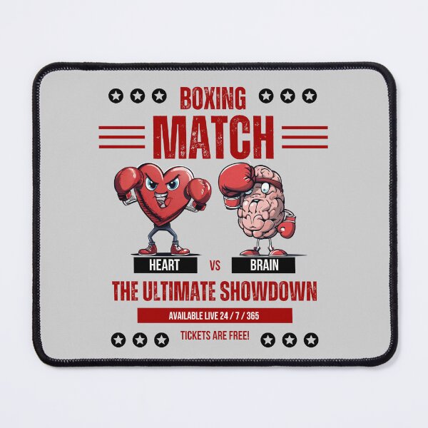 Item preview, Heart vs Brain Boxing Match Psychology Anatomy Humor designed and sold by MKCollabs.