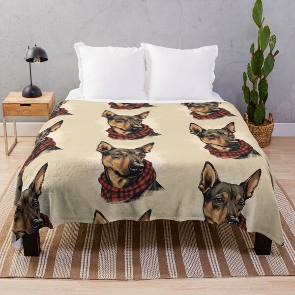 Item preview, German Pinscher Christmas Plaid Watercolor designed and sold by rafaeltto.