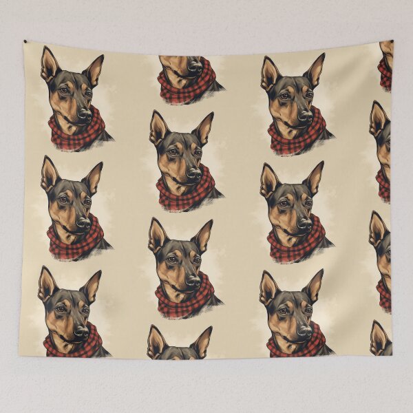 Item preview, German Pinscher Christmas Plaid Watercolor designed and sold by rafaeltto.