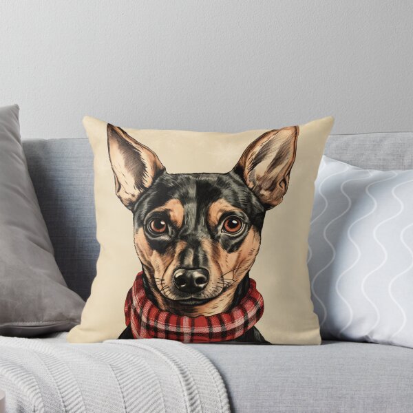 Artikelvorschau, German Pinscher Christmas Plaid Watercolor entworfen und verkauft von rafaeltto.
