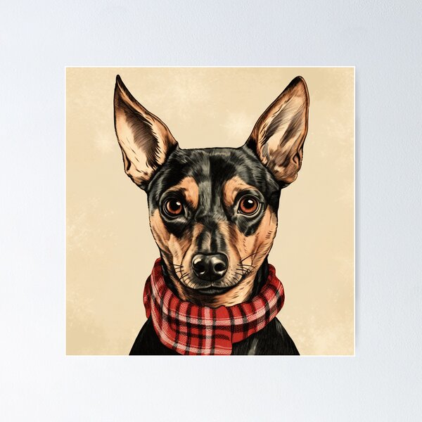 Artikelvorschau, German Pinscher Christmas Plaid Watercolor entworfen und verkauft von rafaeltto.