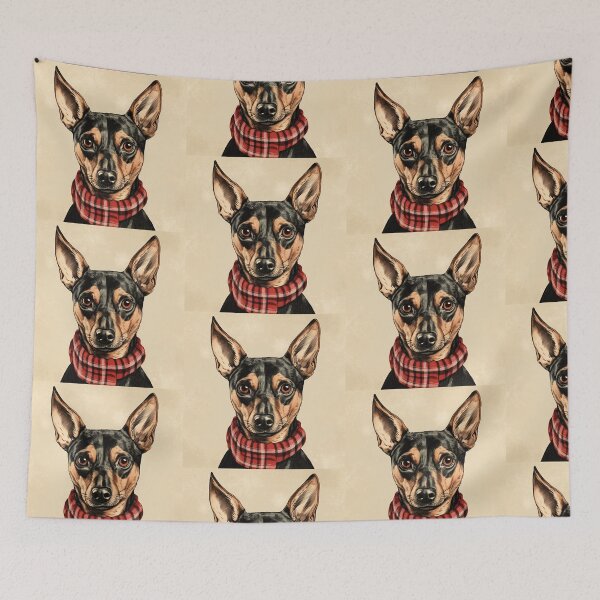 Item preview, German Pinscher Christmas Plaid Watercolor designed and sold by rafaeltto.