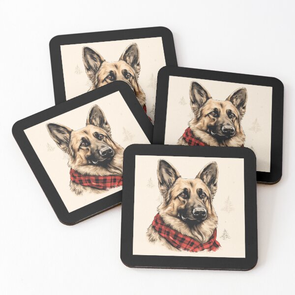 Artikelvorschau, German Shepherd Christmas Plaid Watercolor entworfen und verkauft von rafaeltto.