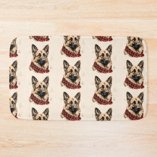 Artikelvorschau, German Shepherd Christmas Plaid Watercolor entworfen und verkauft von rafaeltto.