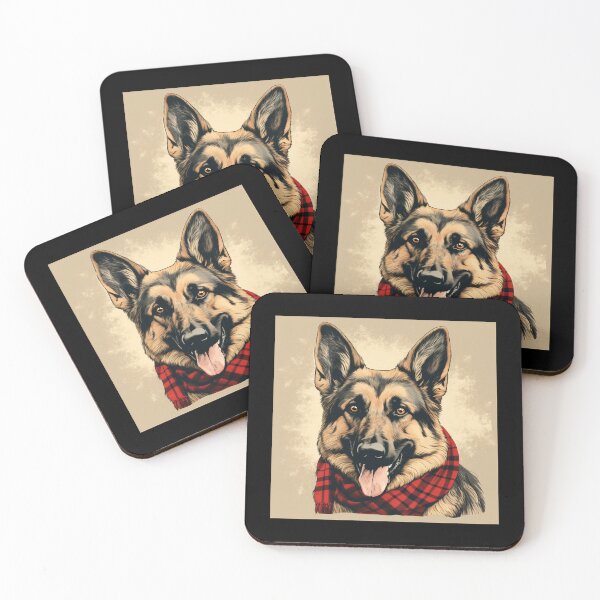 Artikelvorschau, German Shepherd Christmas Plaid Watercolor entworfen und verkauft von rafaeltto.