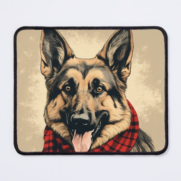 Artikelvorschau, German Shepherd Christmas Plaid Watercolor entworfen und verkauft von rafaeltto.