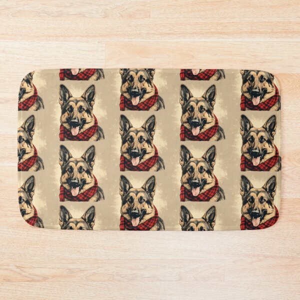 Artikelvorschau, German Shepherd Christmas Plaid Watercolor entworfen und verkauft von rafaeltto.