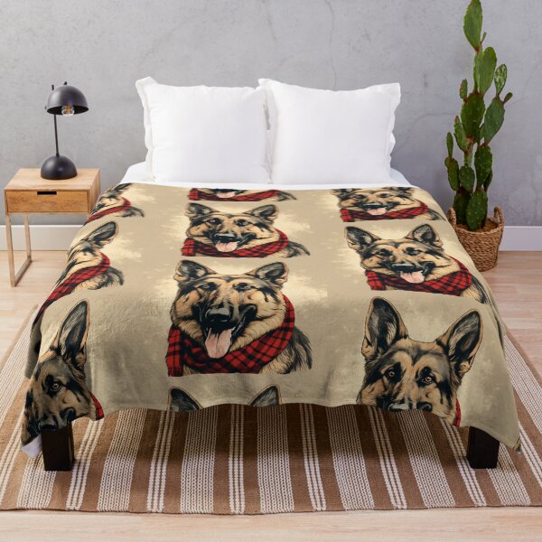 Artikelvorschau, German Shepherd Christmas Plaid Watercolor entworfen und verkauft von rafaeltto.